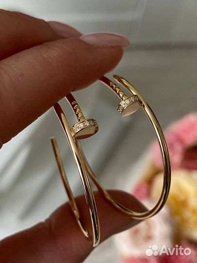 Серьги cartier гвоздь