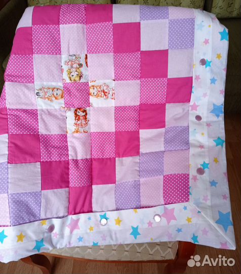 Детское лоскутное одеяло с пододеяльником, новое