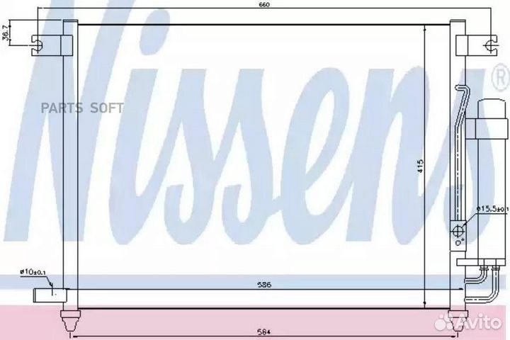 Радиатор кондиционера chevrolet aveo (2003) 1.5