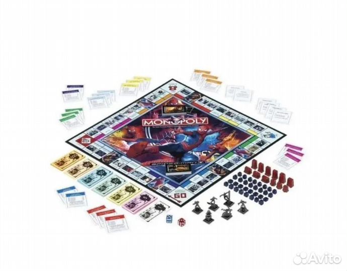 Настольная игра Монополия Человек паук с карточкам