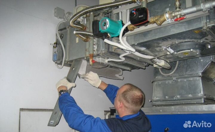 Монтаж системы вениляции, чистка, альпинисты