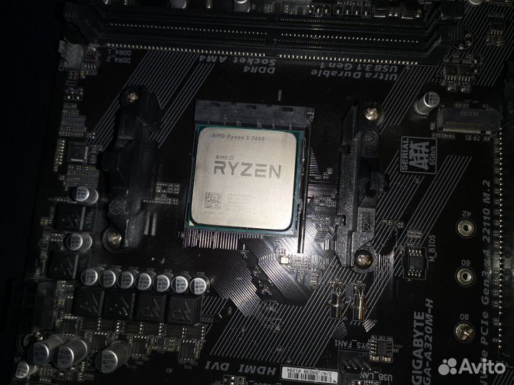Материнская плата ga-a320m-h + ryzen 2600