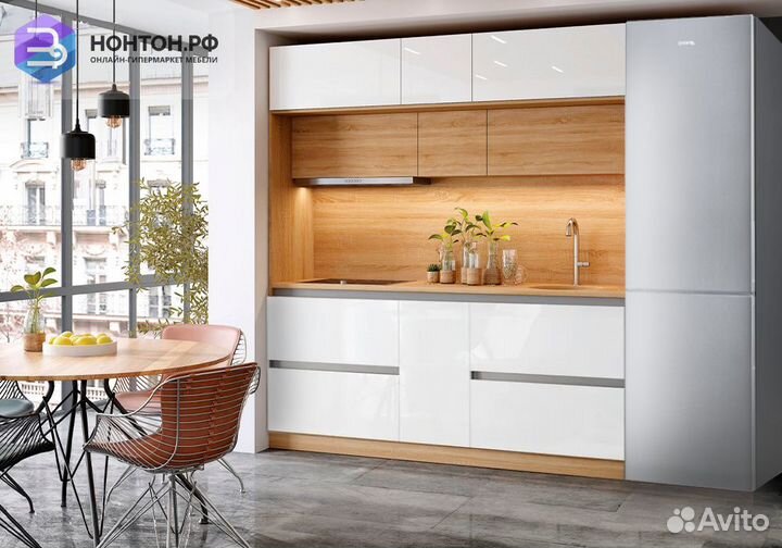 Центральная секция Карина 2 м белый глянцевый / со