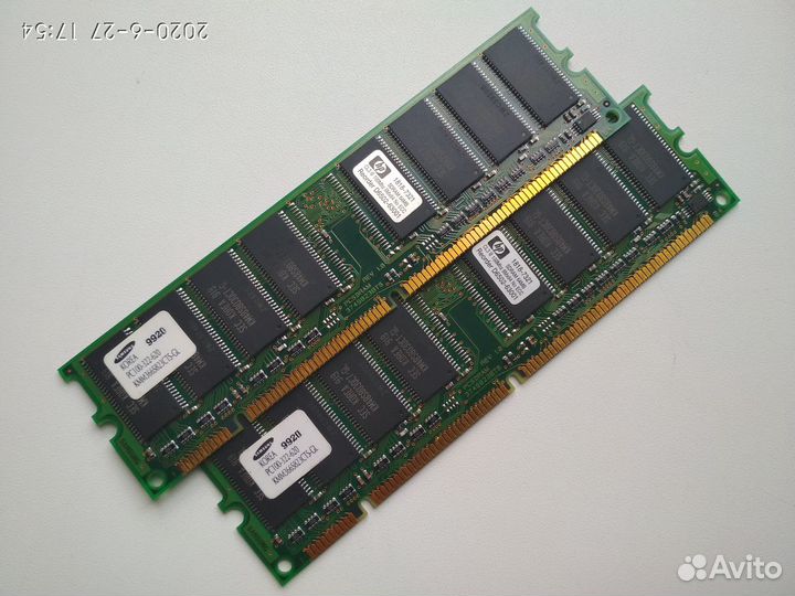 2 планки оперативной памяти Samsung PC100-322-620