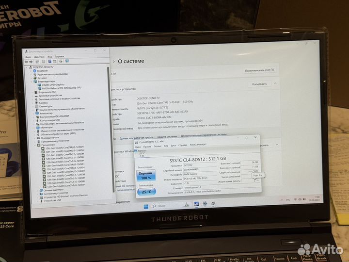 Новый Thunderobot 144Hz RTX 3050/I5-12450H/16Ram