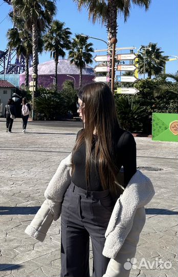 Брюки палаццо серые