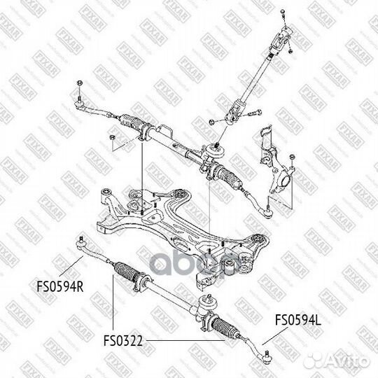 Тяга рулевая chevrolet Aveo/Kalos 06- FS0322