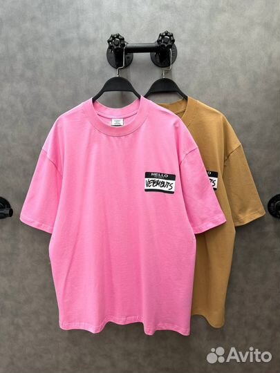 Футболка Vetements Pink оверсайз
