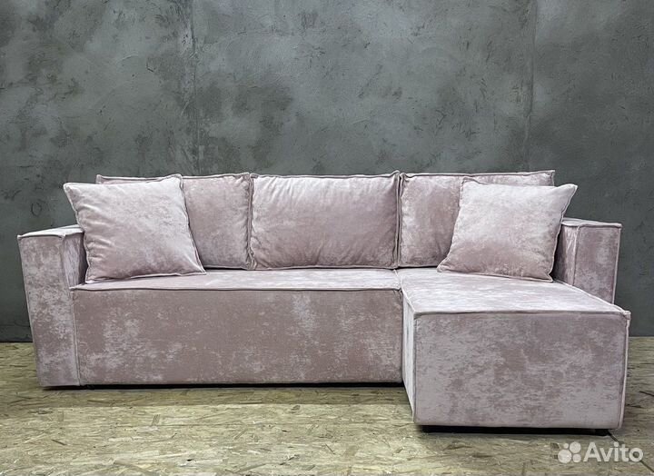 Угловой диван в стиле лофт в велюре OWN