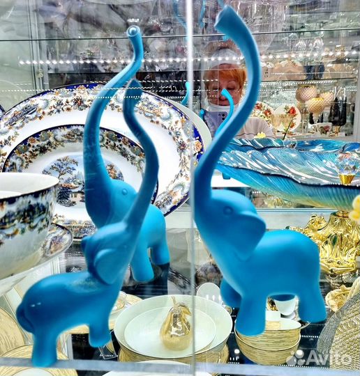 Семейство слонов керамика новый