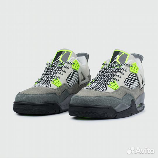 Кроссовки Nike Air Jordan 4 Retro Cool Grey / Volt