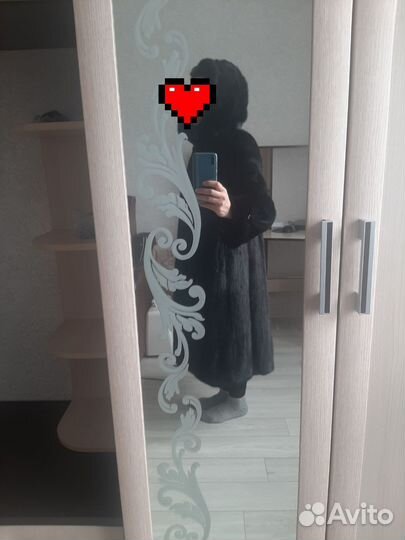 Шуба норковая 46 48 черная длинная