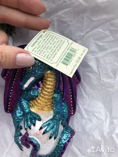 Драконы Новогодняя игрушка стеклянная коллекционна