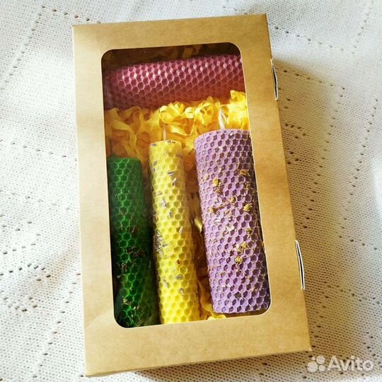 Свечи из вощины, подарочный набор