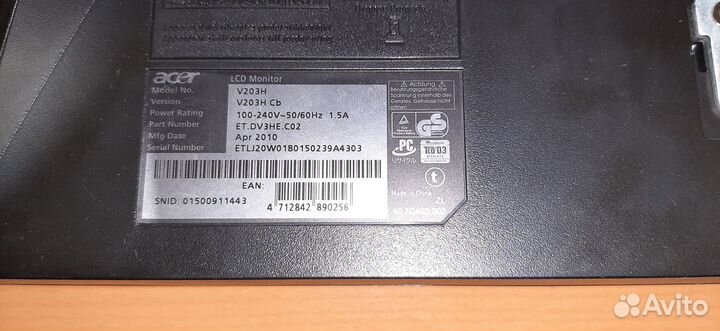 Монитор acer v203h