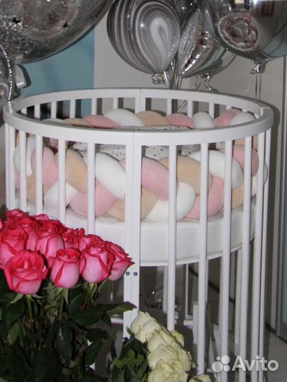 Детская кроватка трансформер 8 в 1 из бука