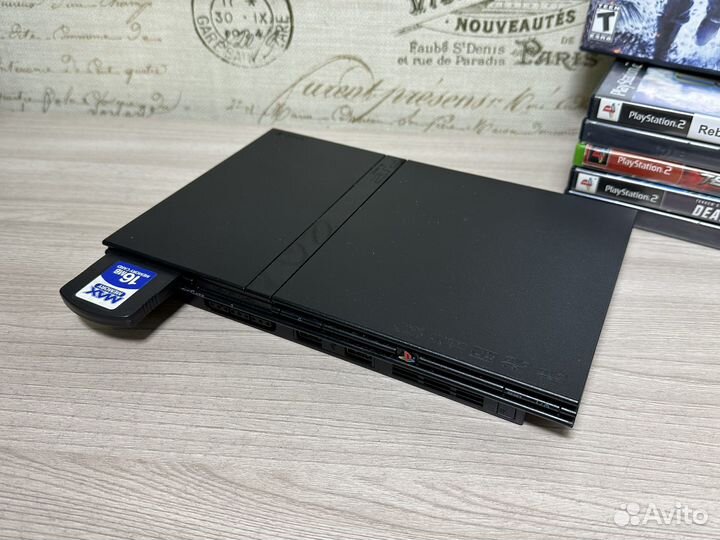 PS2 Slim + 6 лицензионных игр