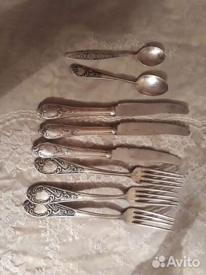 Ложки, вилки, ножи мельхиор