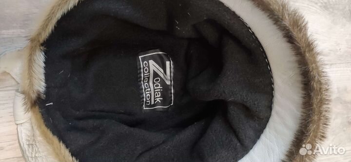 Шапка зимняя женская кожаная