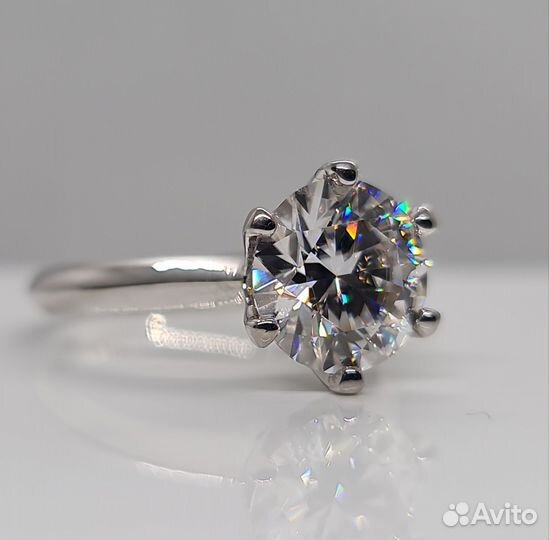 Кольцо с бриллиантом (муассанитом) 3ct