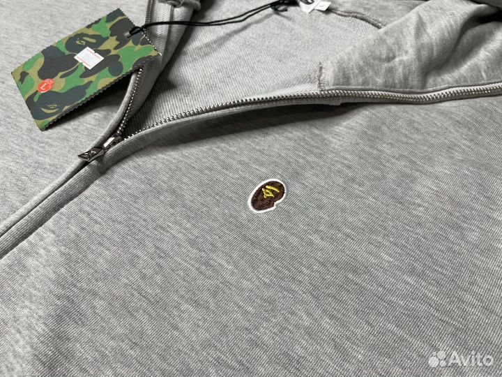 Зип худи Bape серая