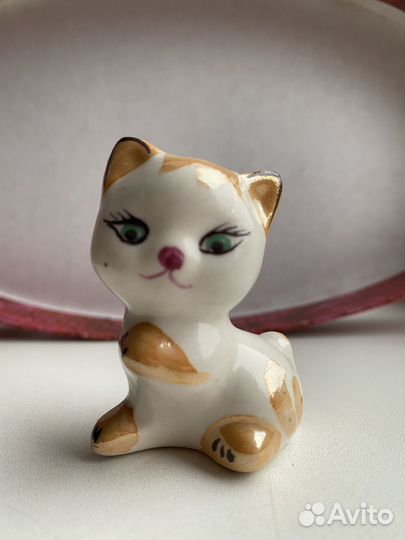 Фигурки фарфор СССР - собачка, котик, бурундучок