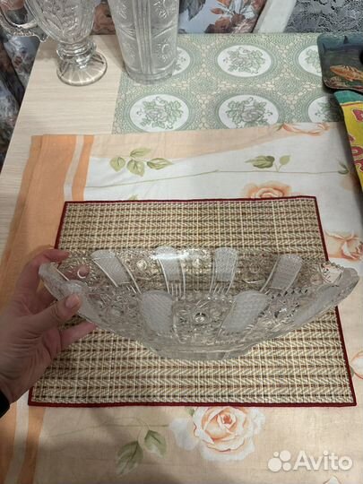 Салатник хрустальный большой СССР