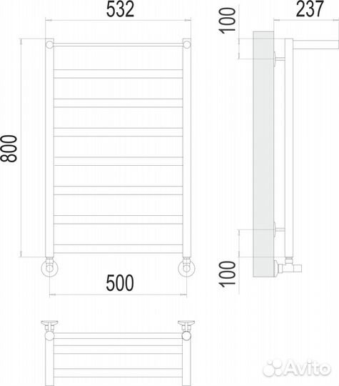 Полотенцесушитель Terminus Хендрикс П8 500х800