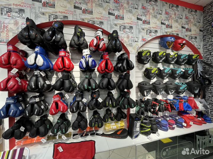 Набор для бокса rusco sport к/з черн-красн 6oz