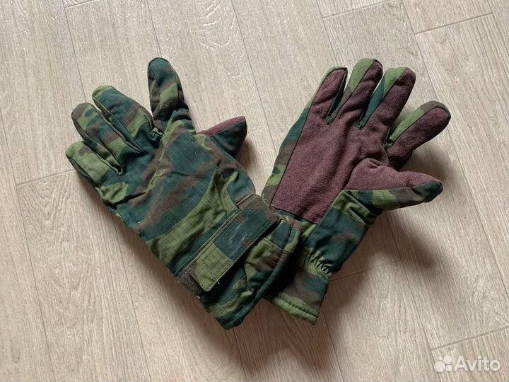 Перчатки Камуфлированные на флисе Цифра