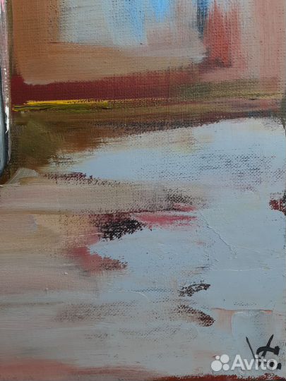 Картина маслом на холсте цветы абстракция Пионы