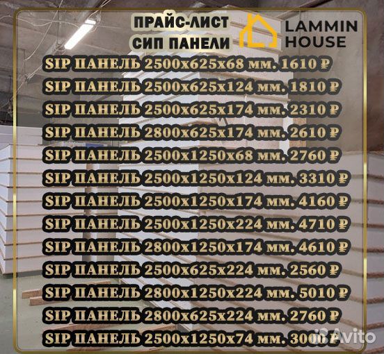 Сип панели 2500*124. Домокомплекты