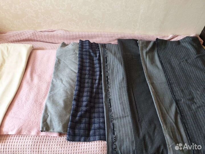 Отрезы натуральных тканей.Шёлк,лён двухсторонний