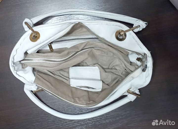 Сумка женская кожаная белая