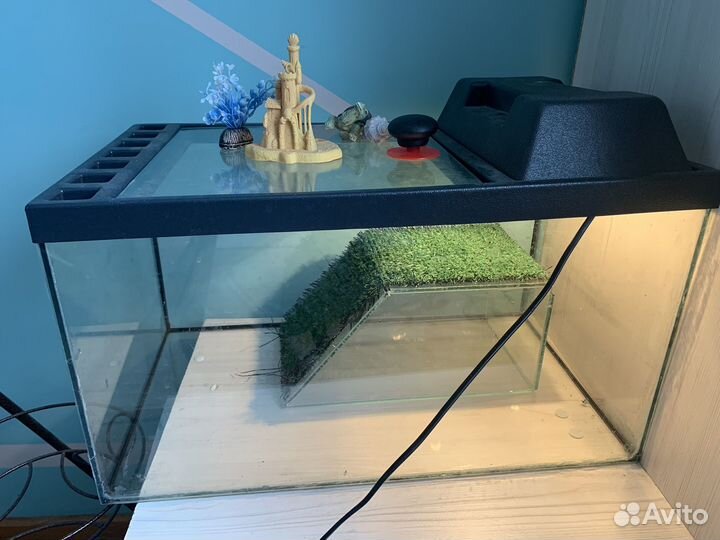 Террариум аквариум для черепахи, с лампой