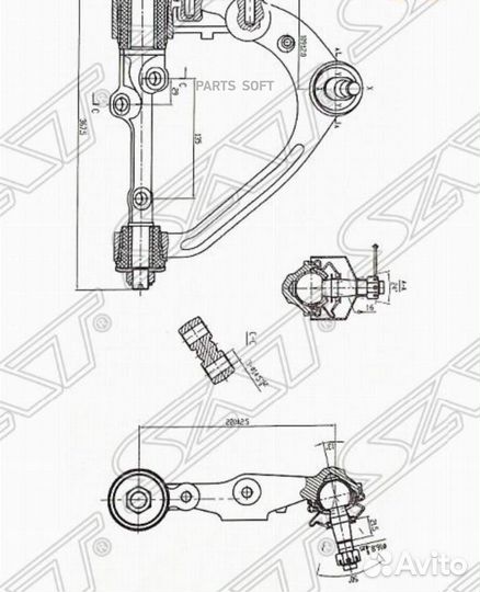 SAT ST-48066-29215 Рычаг верхний с шаров. toyota h