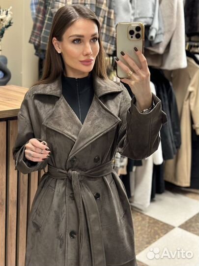 Тренч замшевый