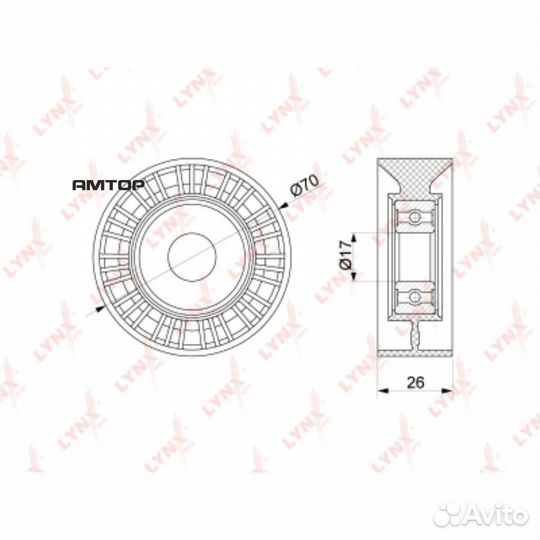 Lynxauto PB-5253 Ролик натяжного механизма приводн