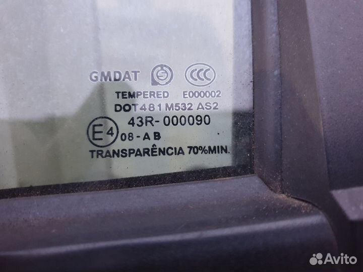 Стекло двери заднее левое Chevrolet Aveo Т200