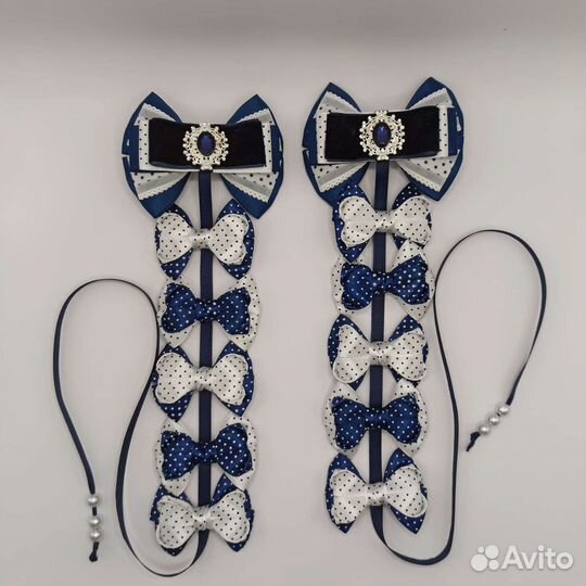 Лента в косу. Бантики на ленте. Ручная работа