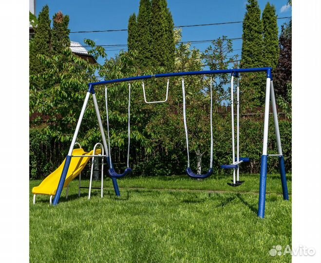 Детский комплекс качели, качели-балансир, горка