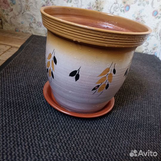 Глиняный горшок для цветов, 25 см