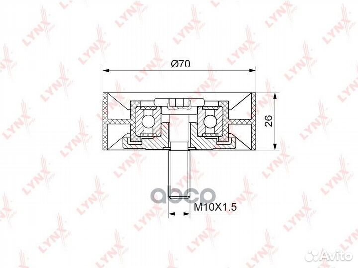 Ролик обводной приводного ремня PB7124 lynxauto
