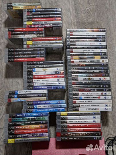 Sony playstation 3 slim + диски с играми