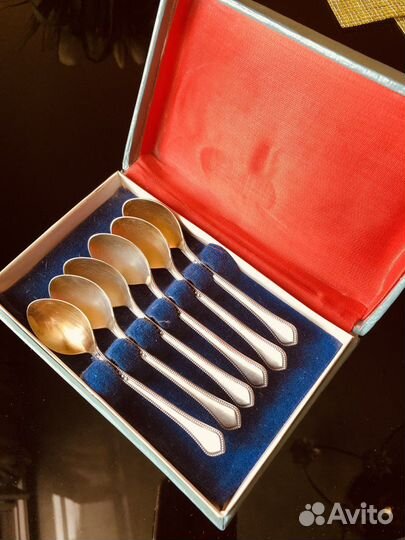 Набор кофейных ложек мельхиор в коробке шесть штук