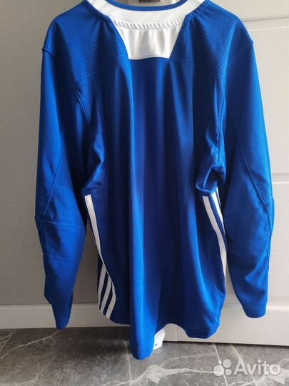 Хоккейная майка Adidas тренировочная синяя новая