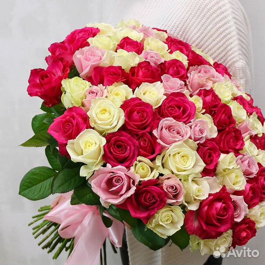 101 Роза микс. Цветы. Доставка