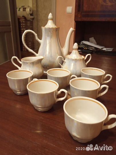 Кофейный сервиз перламутр. cccp
