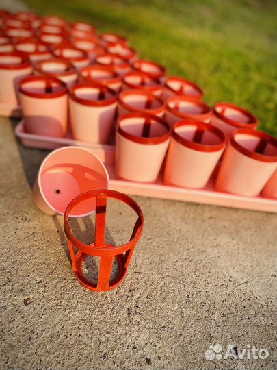 Многоразовые горшки для рассады с поддонами