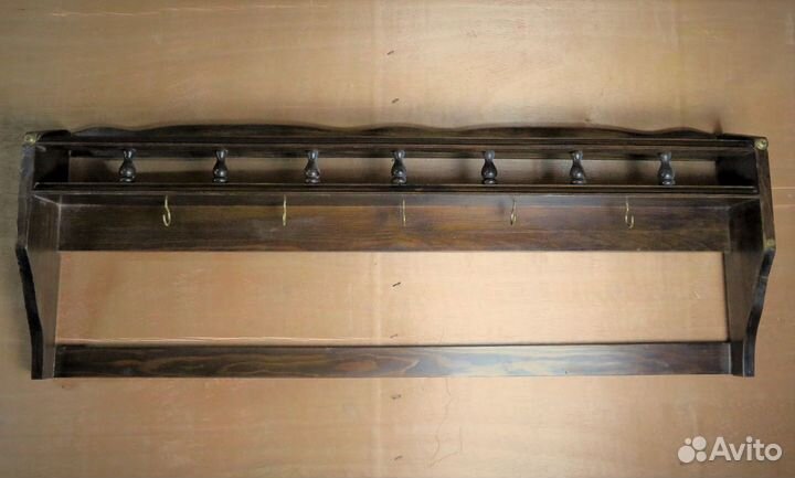 Большая полка. Кухонная полка. Настенная. Крючки